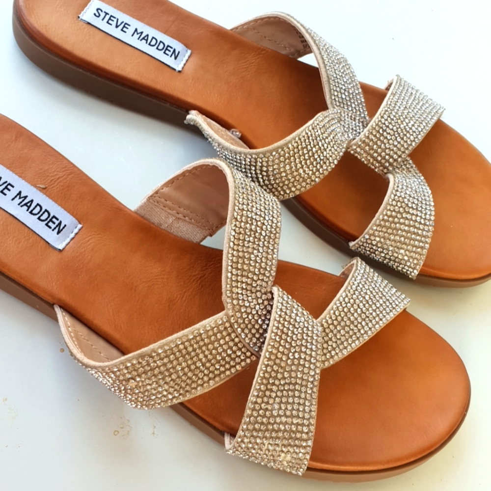 SOLD STEVE MADDEN Rhinestone slides